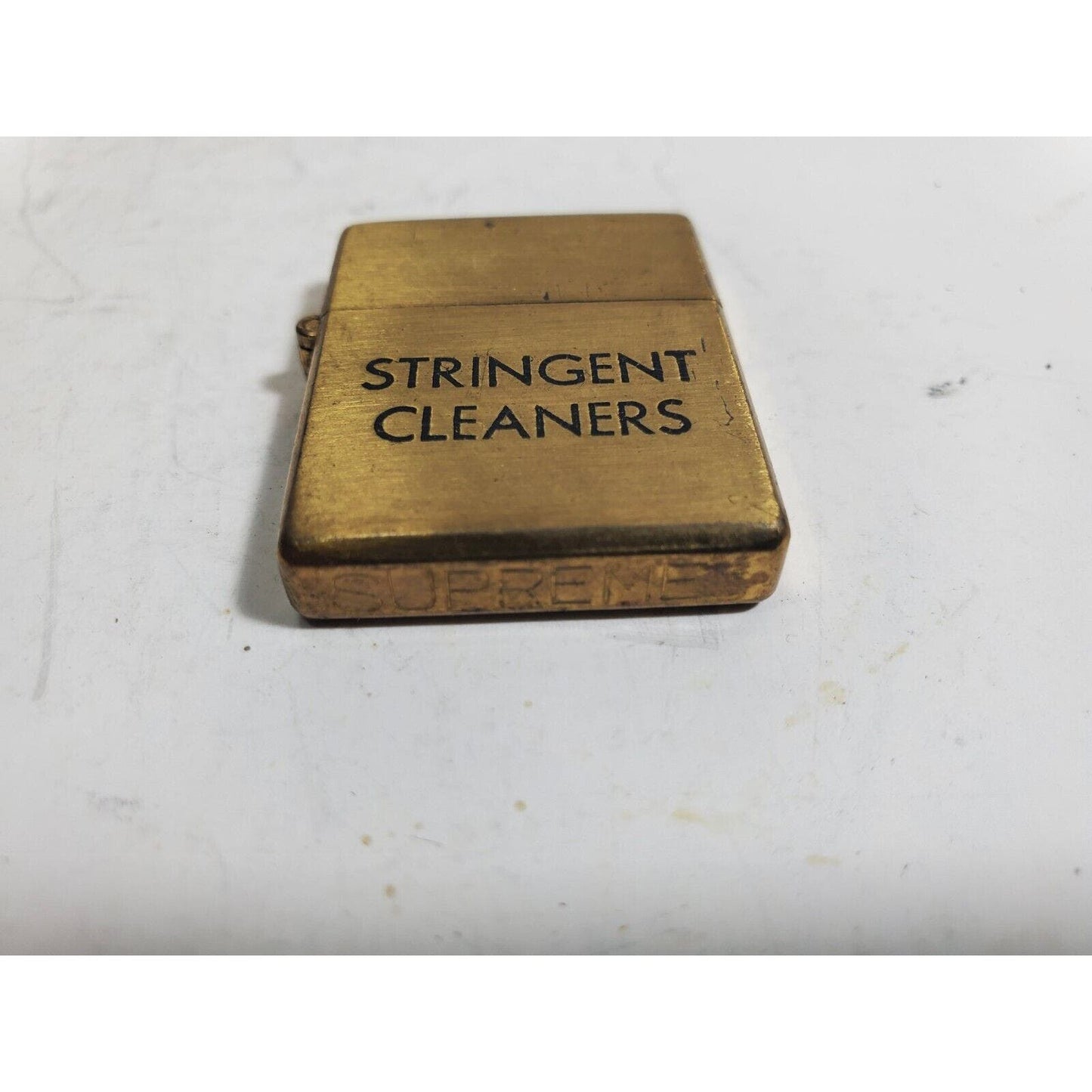 VINTAGE WORKING Mini ADVERTISING Supreme LIGHTER "STRINGENT CLEANERS" 6047/30
