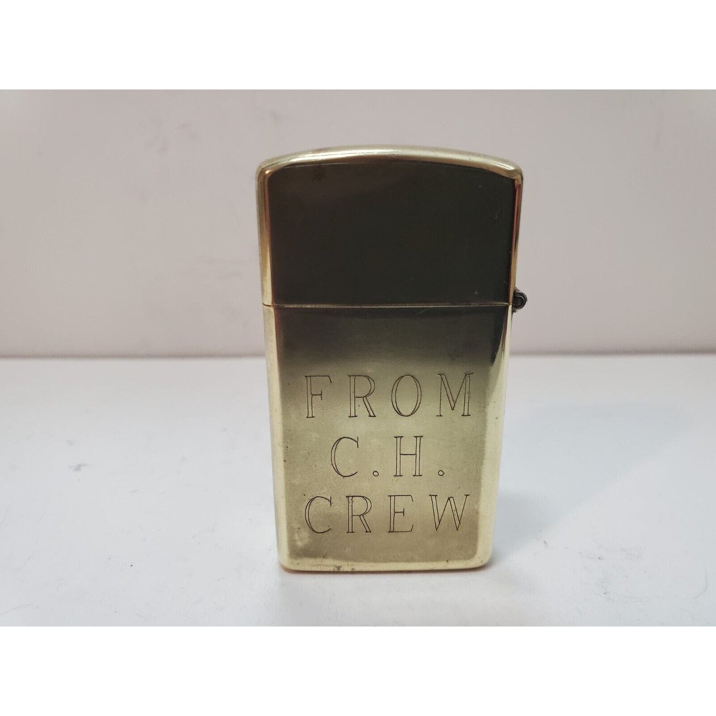 Vintage Working Zippo Engraved BOSS FROM CREW Brass Lighter 6127/33