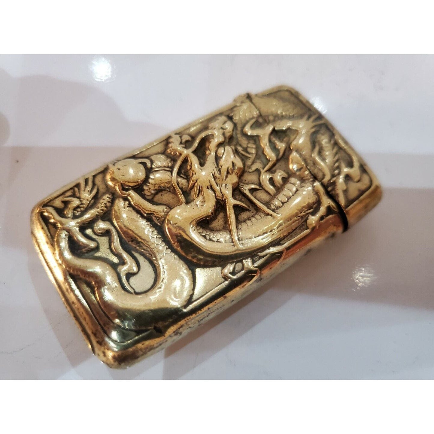 Dragon Antigue Brass Match Safe Vesta Case JAPANESE DRAGON. 3267.31