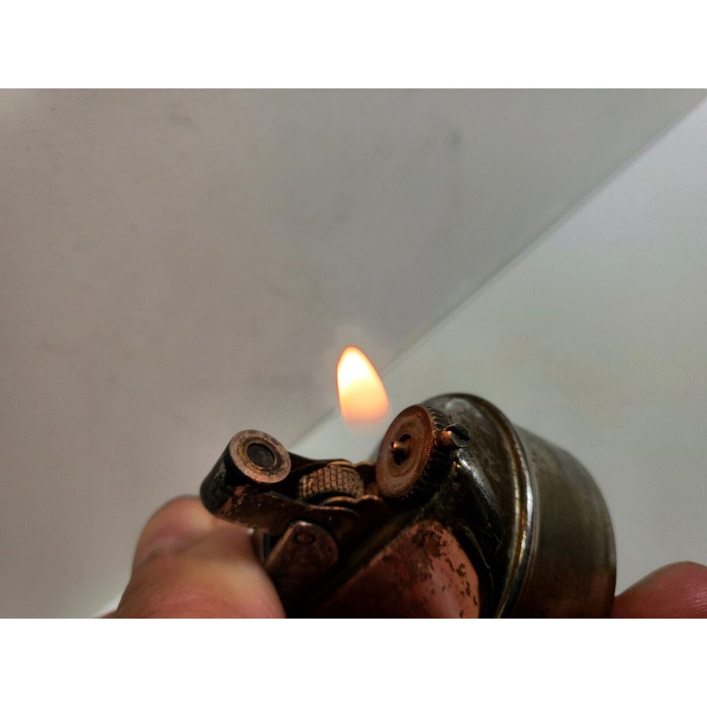 Vintage Working Butane Gas Table Lighter Silver INSERT Fits 1 1/2" Round Base