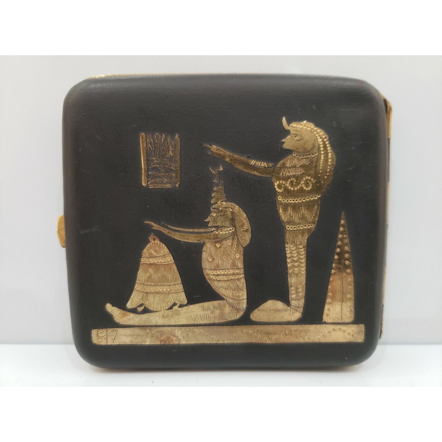 VINTAGE JAPANESE KOMAI DAMASCENE, GOLD CIGARETTE CASE SIGNED / 36/2