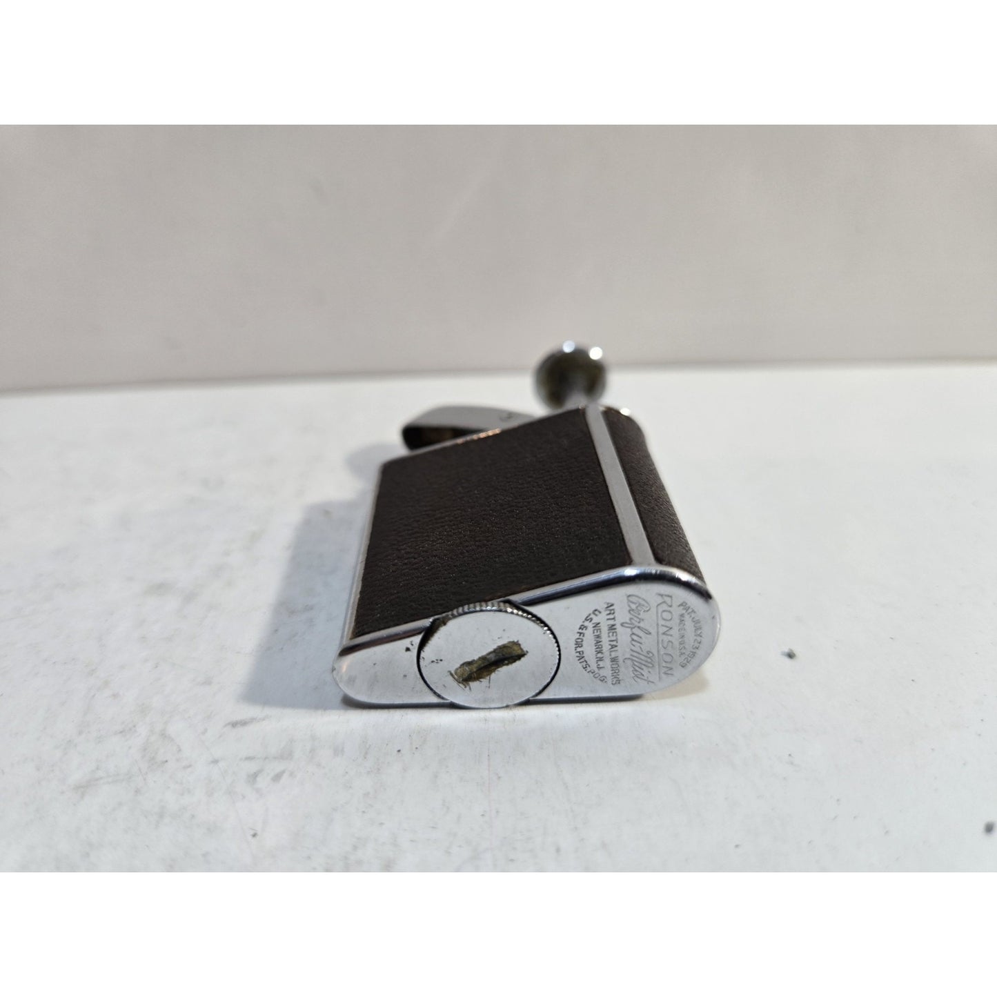 Ronson Perfu-Mist Brown Leather Perfume Atomizer Vintage 7851/26