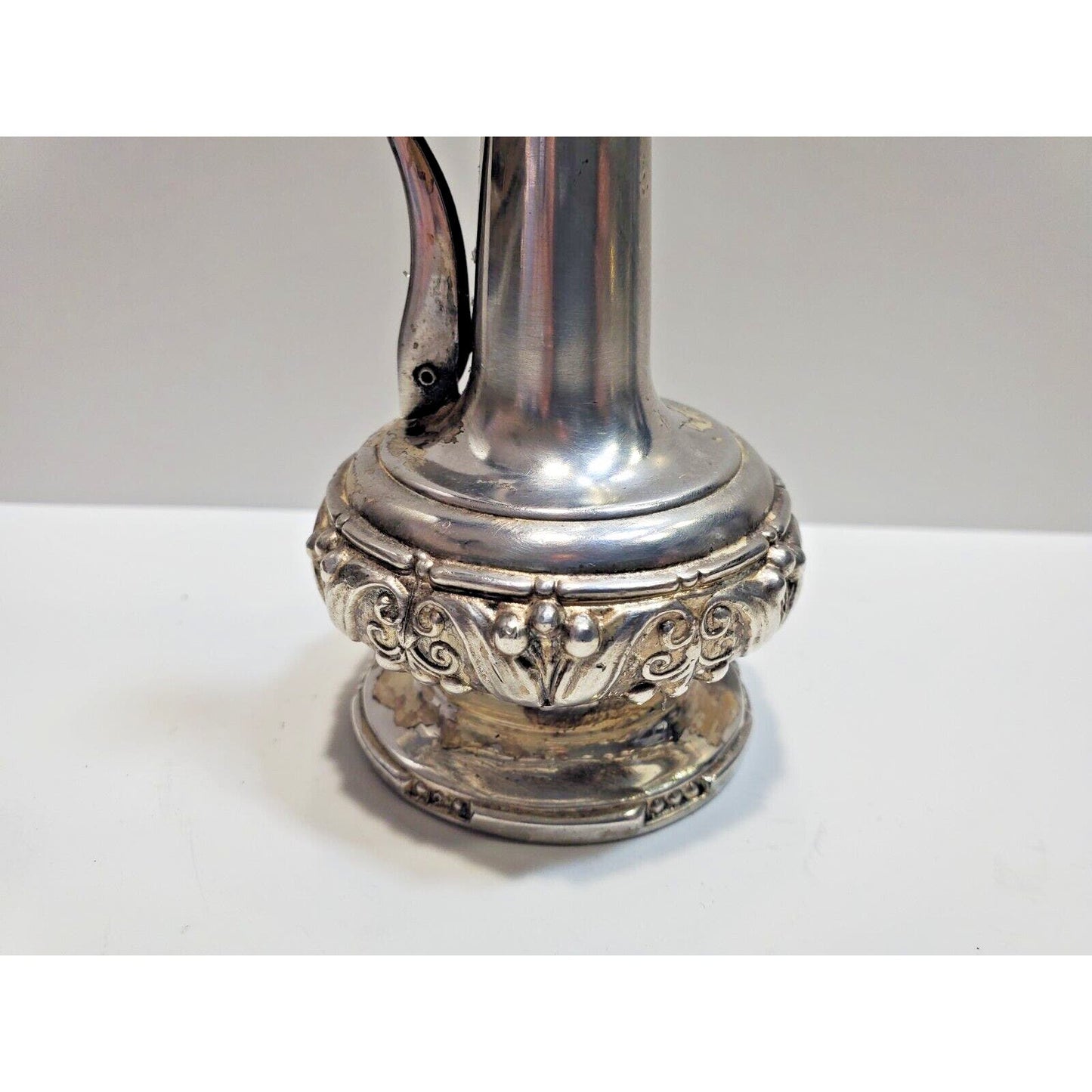 Working VINTAGE RONSON Silver Plate Decanter Table Lighter Mid Century 6505/13