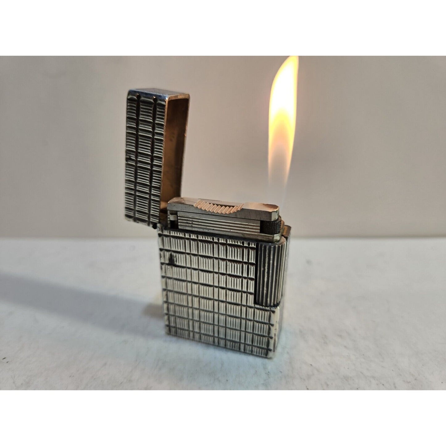 Working ST Dupont Lighter Line 1 Small- Paris, France- Silver Plated 7255/37