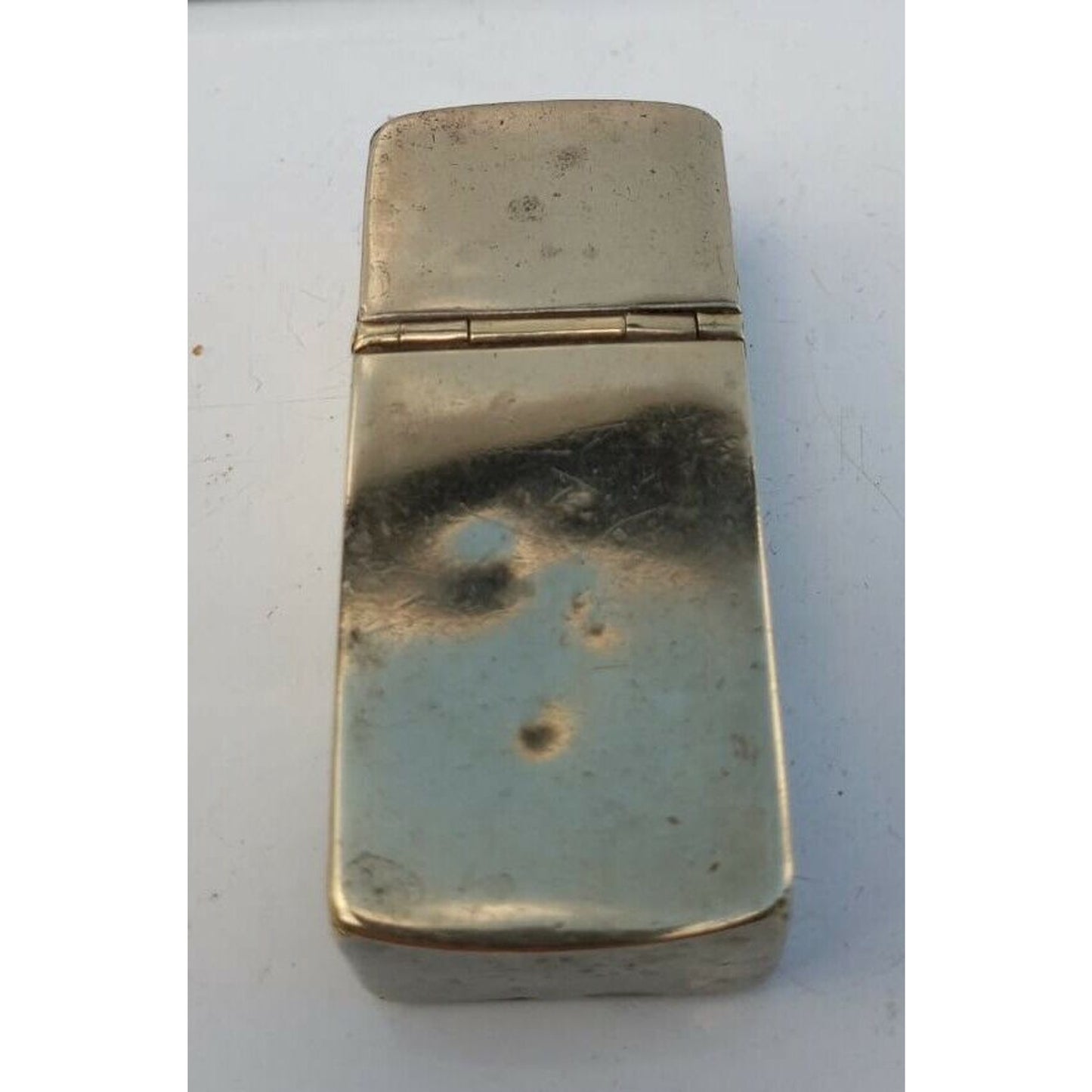 Vintage Silver 3 Compartments Snuff, Tabaco Stamp Safe, CASE, Vesta / Holder