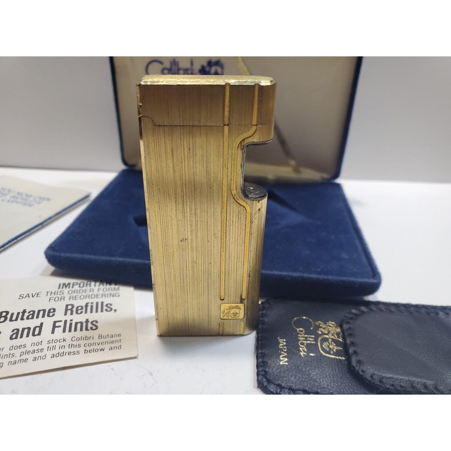 Vintage Colibri Beam Sensor Gold Tone Lighter, Original Box 6682/24