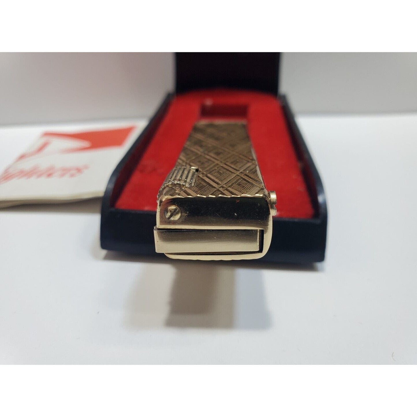 Working Vintage JJJ Lighter - Diamond Pattern Imperial / Original Box 6510/24