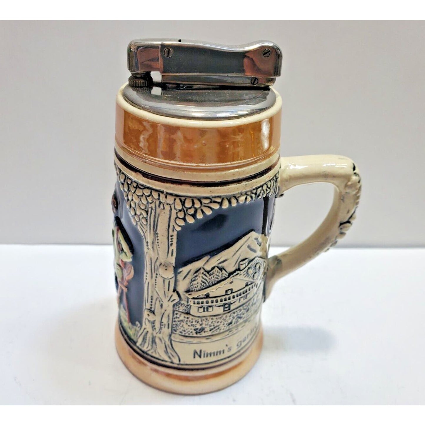 Working Vintage German Beer Stein Table Lighter 6588/40