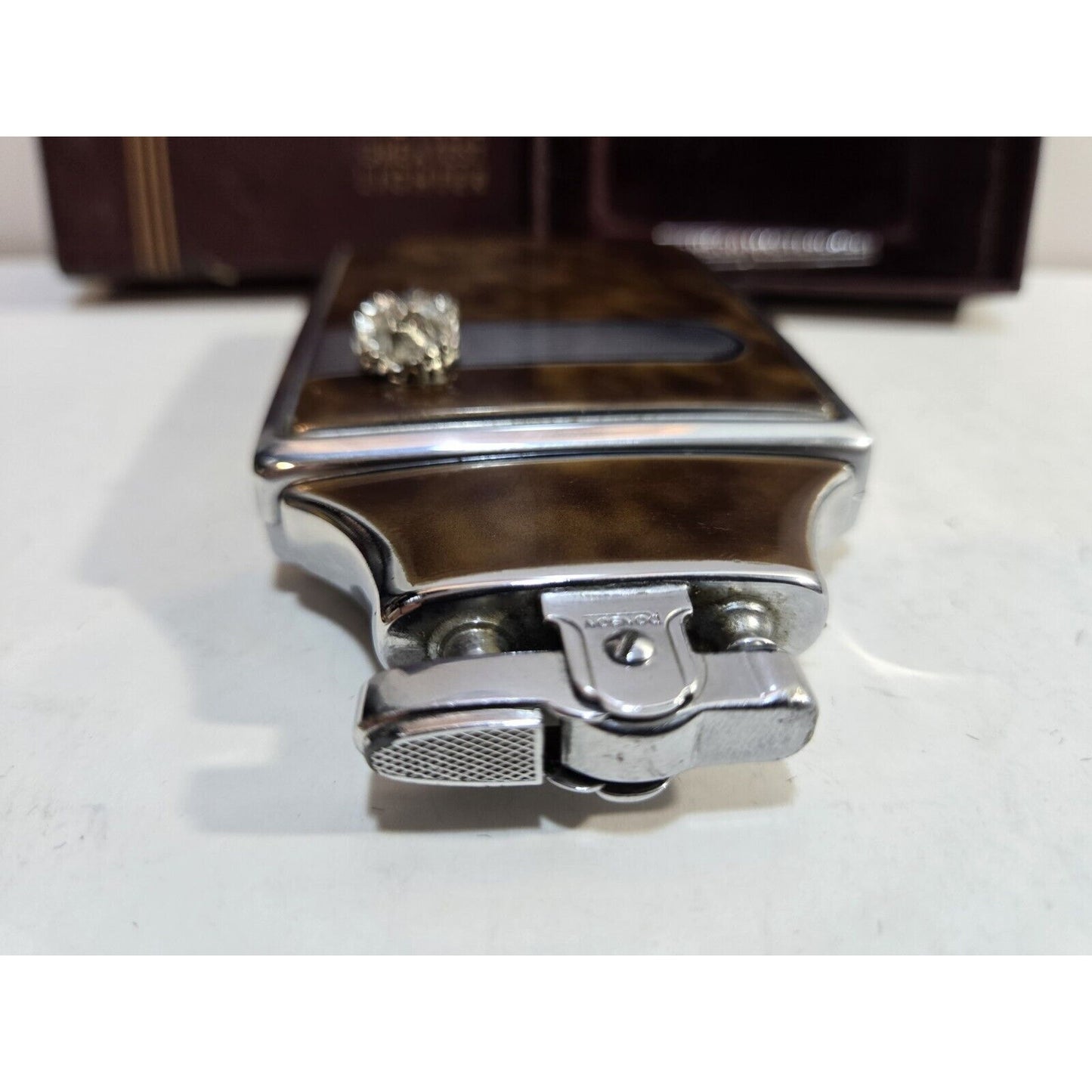 Working Ronson Mastercase Enamel Cigarette Case Lighter Original Case 7163/4