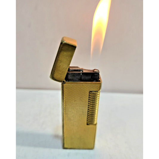 Working Vintage DUNHILL Rollagas Lighter Gold Tone SWISS MADE, 7077/37