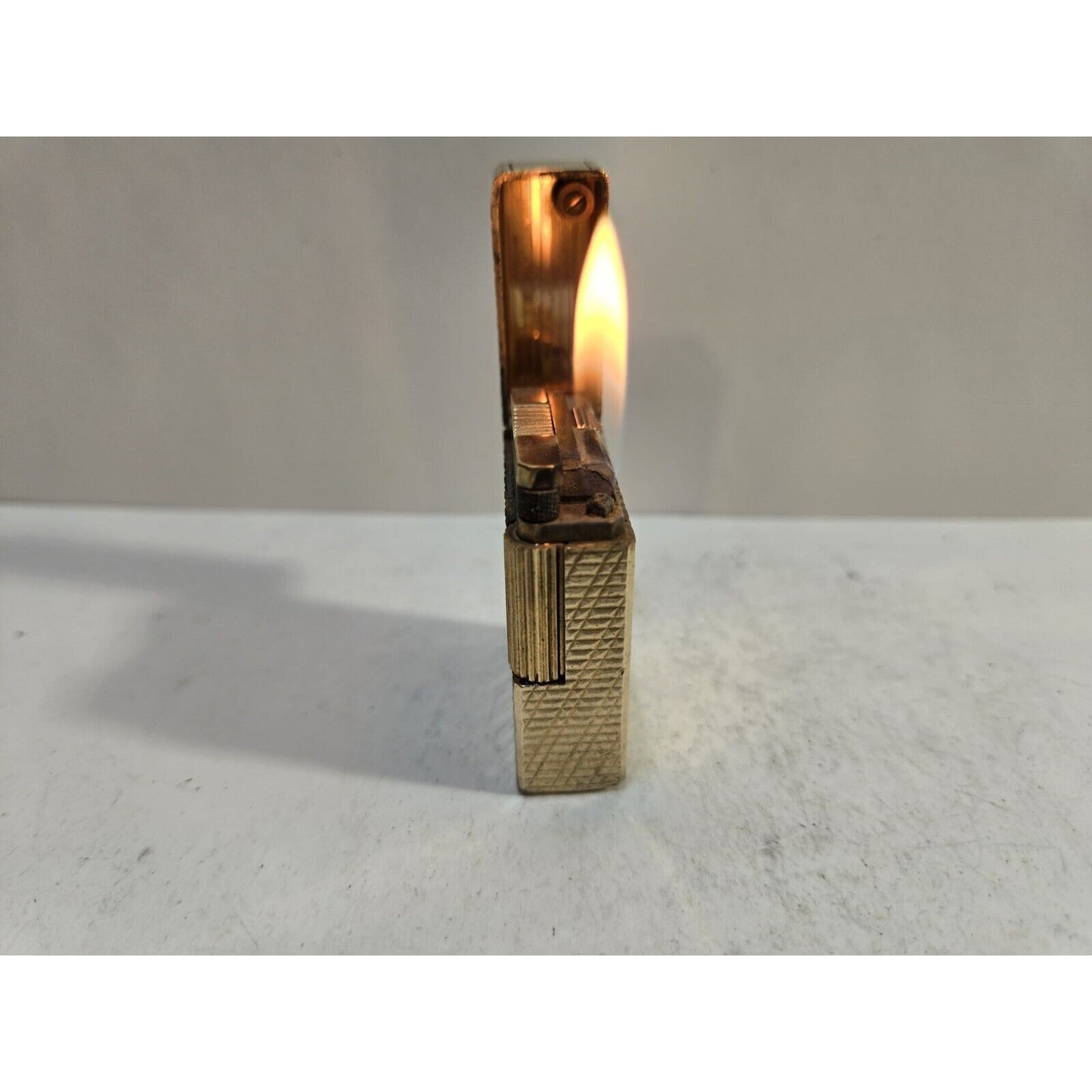 Working ST Dupont Lighter Line 1 Small- Paris, France- Gold-Plated 7036/37