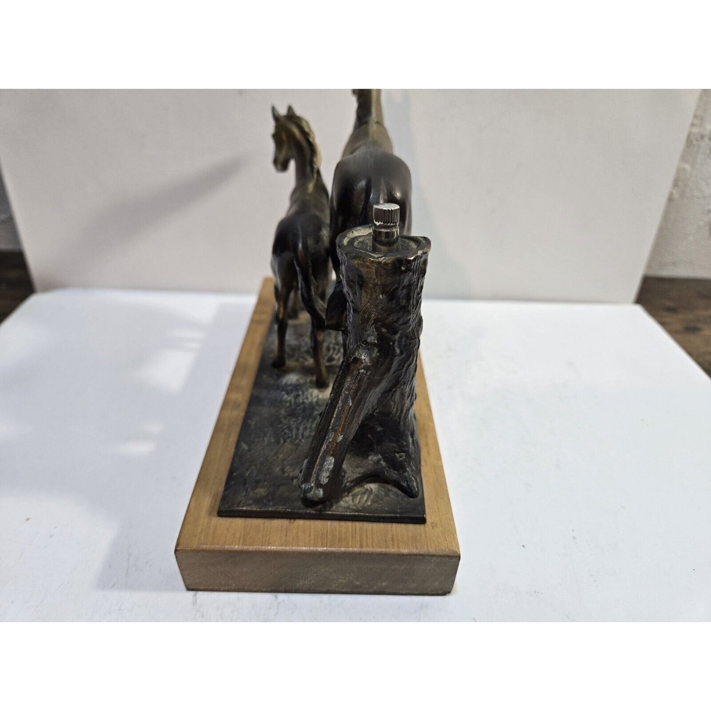 Vintage 1900s Austria Cold Painted Horses Hunting Striker Lighter 7719/40