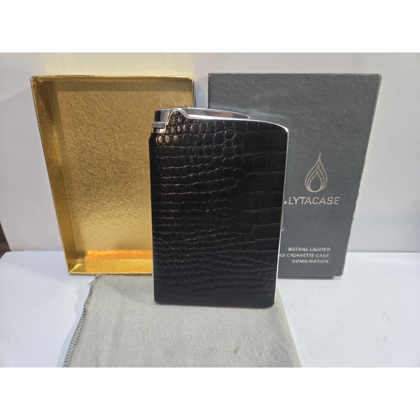 Vintage RONSON VARAFLAME LYTACASE Lighter, Cigarette Case Original Box 7568/14