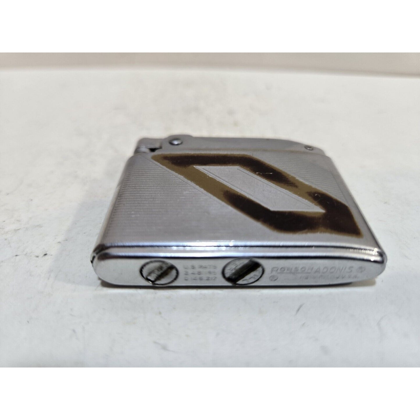 Vintage Working Ronson ADONIS Enamel, Silver Tone Lighter 7436/26