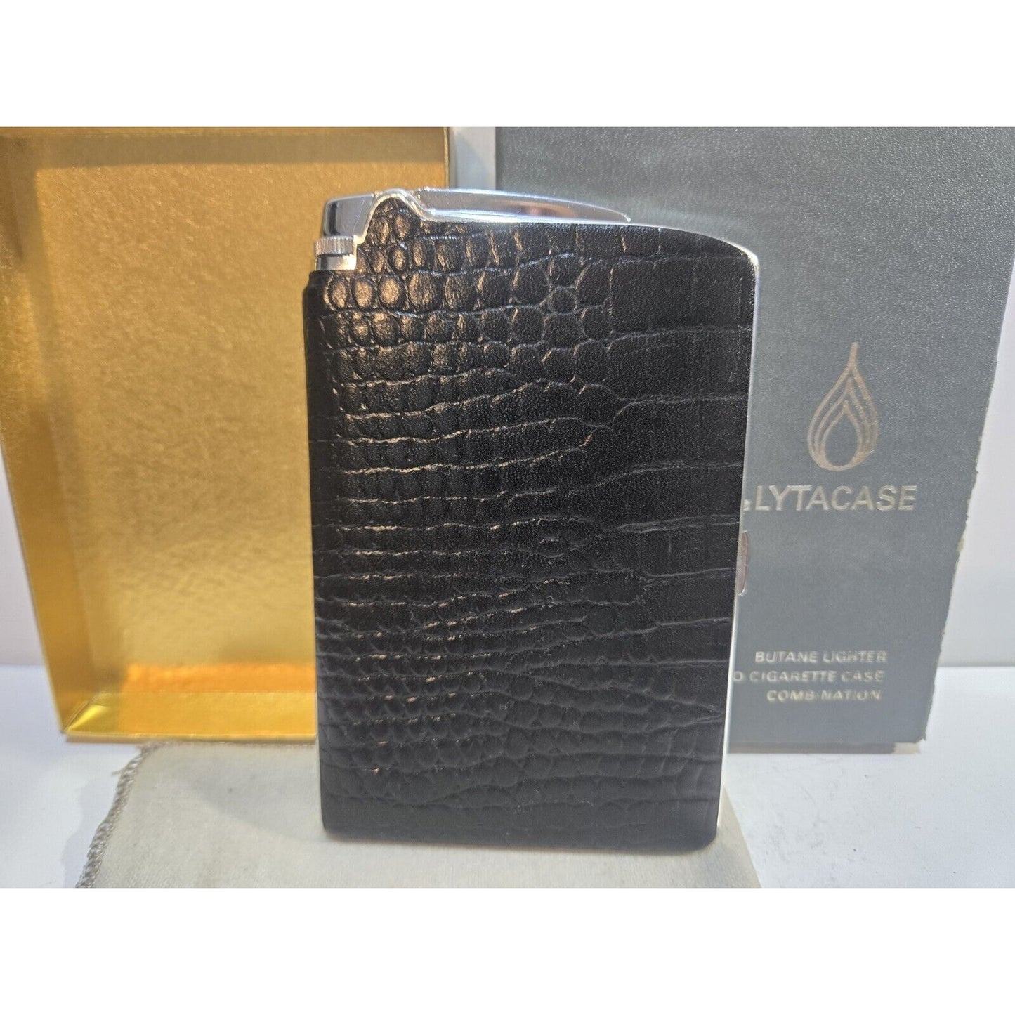 Vintage RONSON VARAFLAME LYTACASE Lighter, Cigarette Case Original Box 7568/14