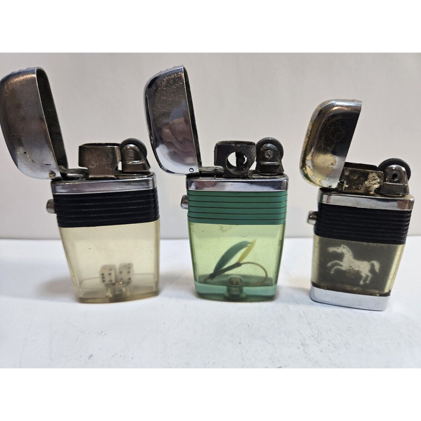 Lot of 3 Scripto VU Vintage Lighters 6985/35