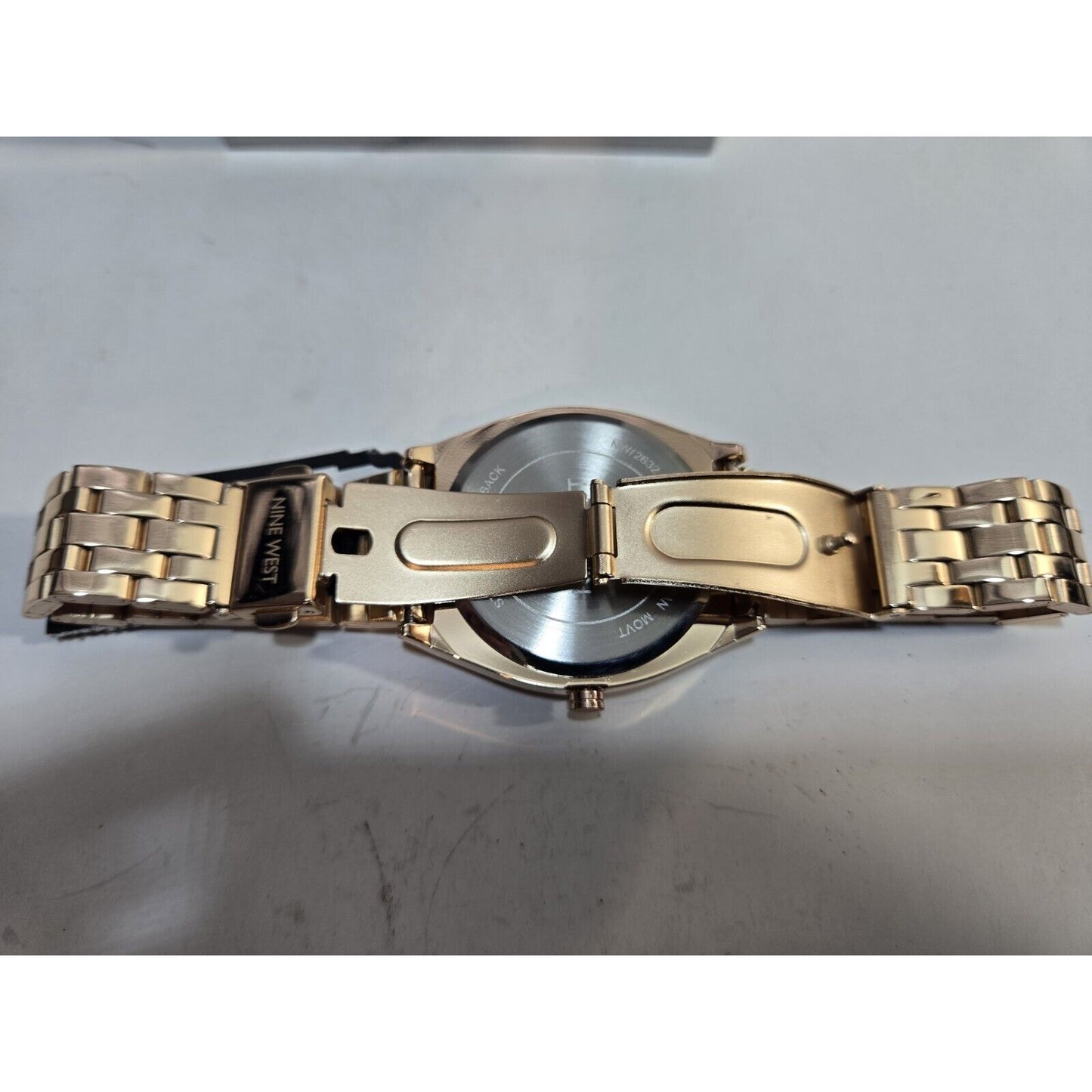 NEW Nine Unisex Crystal Accented Rose Gold-Tone Bracelet Watch