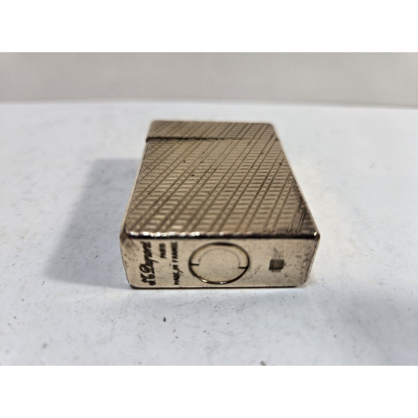 Working ST Dupont Lighter Line 1 Small- Paris, France- Gold-Plated 7036/37