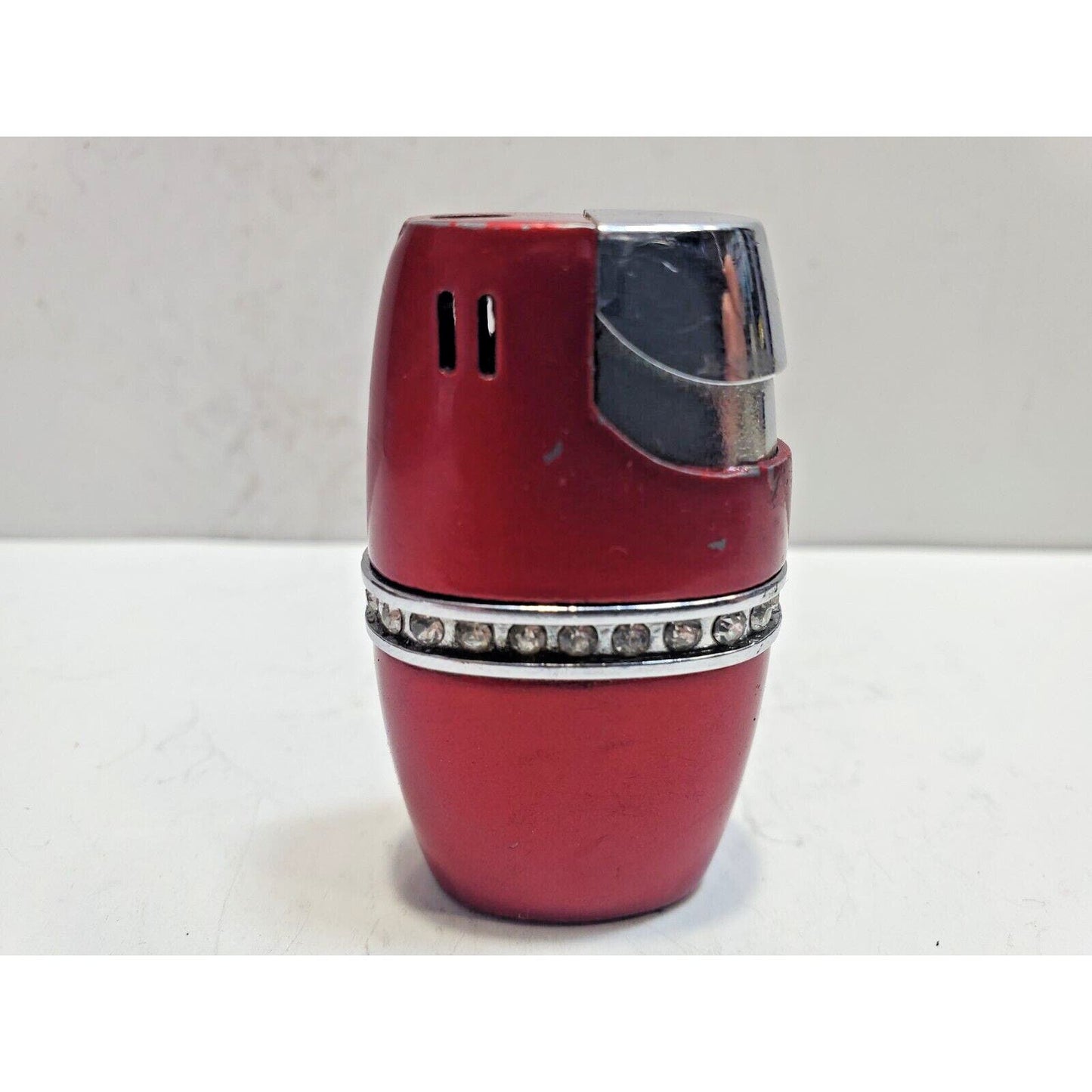 Vintage Working Lighter Mini Silver & Red Tone 6377/28