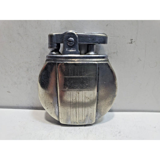 Working Vintage REGENT Ronson Round Silver Lighter / Rondette Model 6442/26