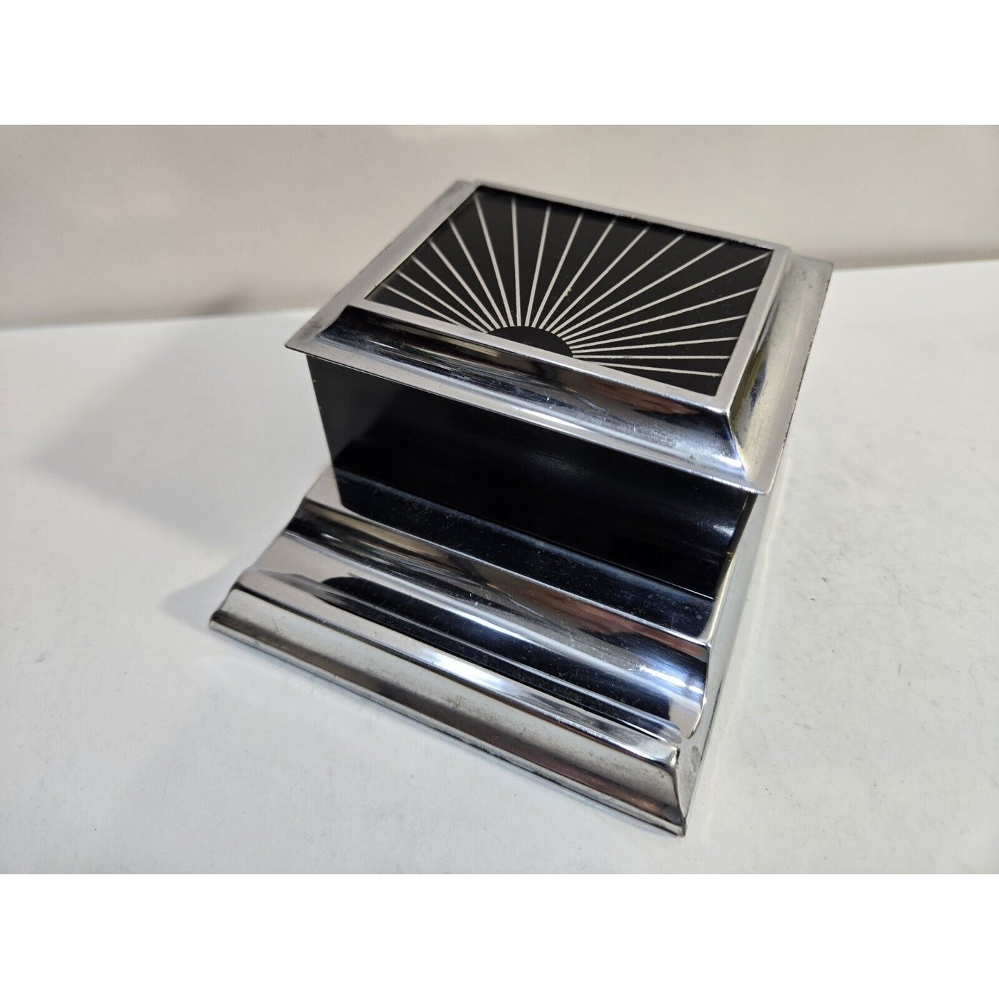 Vintage Art Deco Enamel & Silver Tone Cigarette Dispenser Box, Case 7265/40