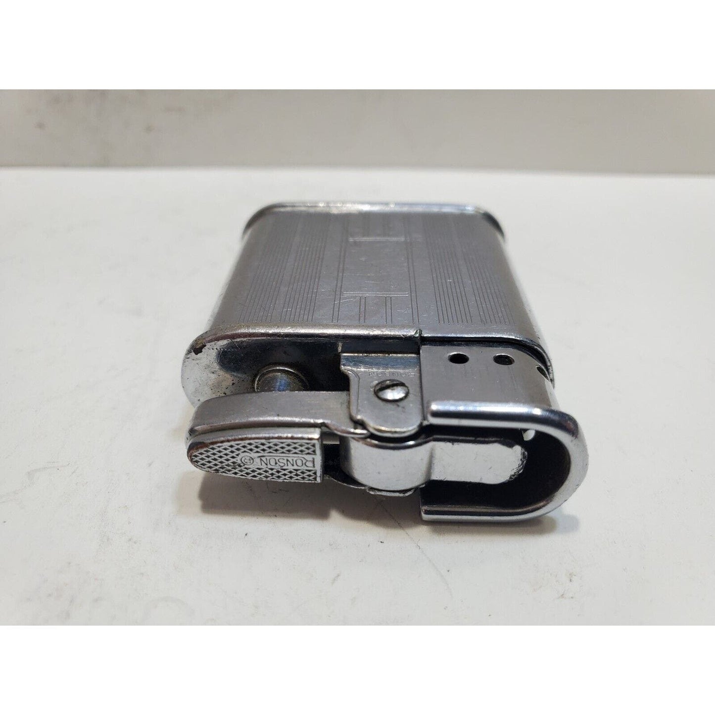 VINTAGE WORKING RONSON WHIRLWIND SILVER Tone LIGHTER 6414/26