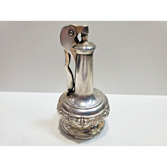 Working VINTAGE RONSON Silver Plate Decanter Table Lighter Mid Century 6505/13
