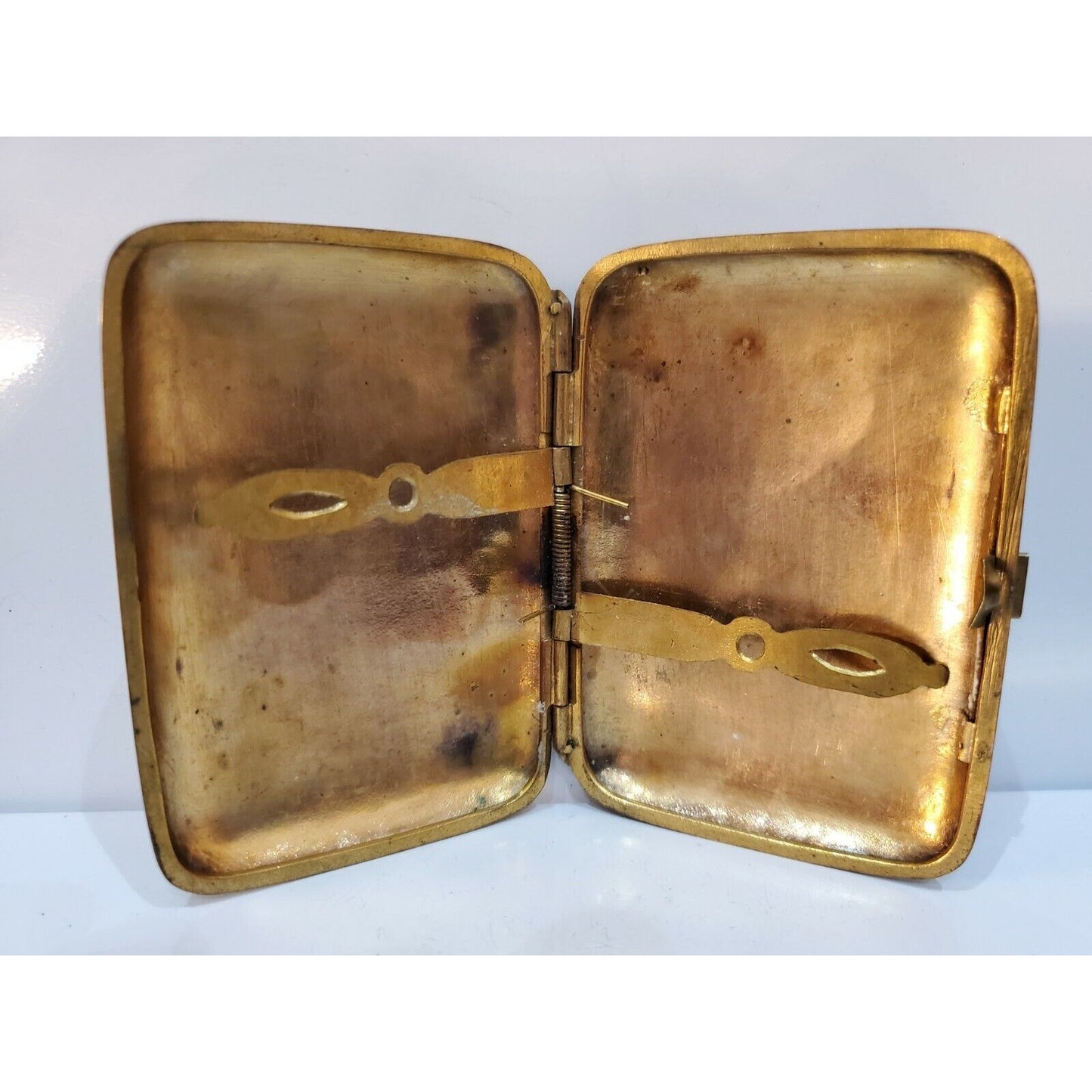 Antique ORIENTAL CLOISONNE ENAMEL Dragon Cigarette Case 3 x 2"