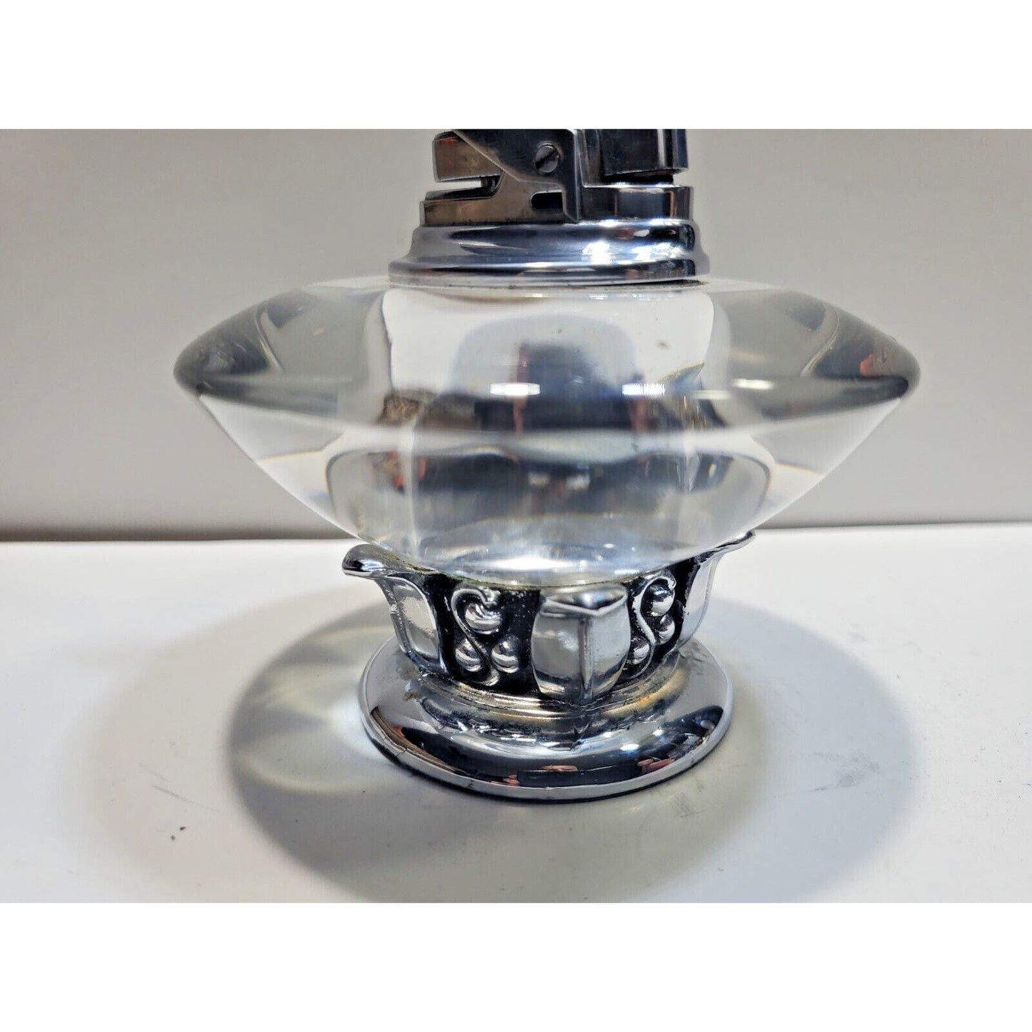 Working Vintage Ronson NORDIC Table Lighter Silver 6673/13