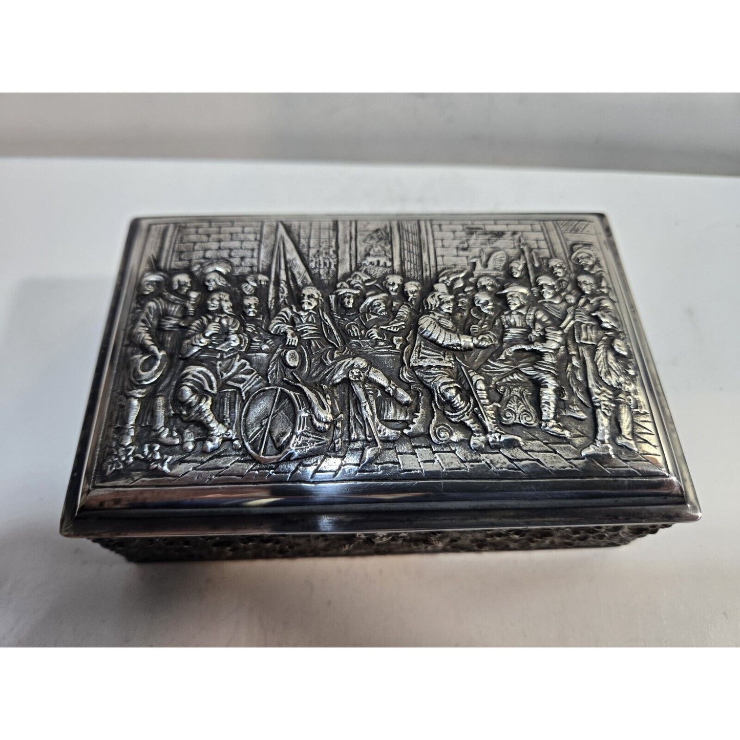 Vintage Cigarette, Cigar Dutch Silver Plated Case 5 x 3" 7713/20