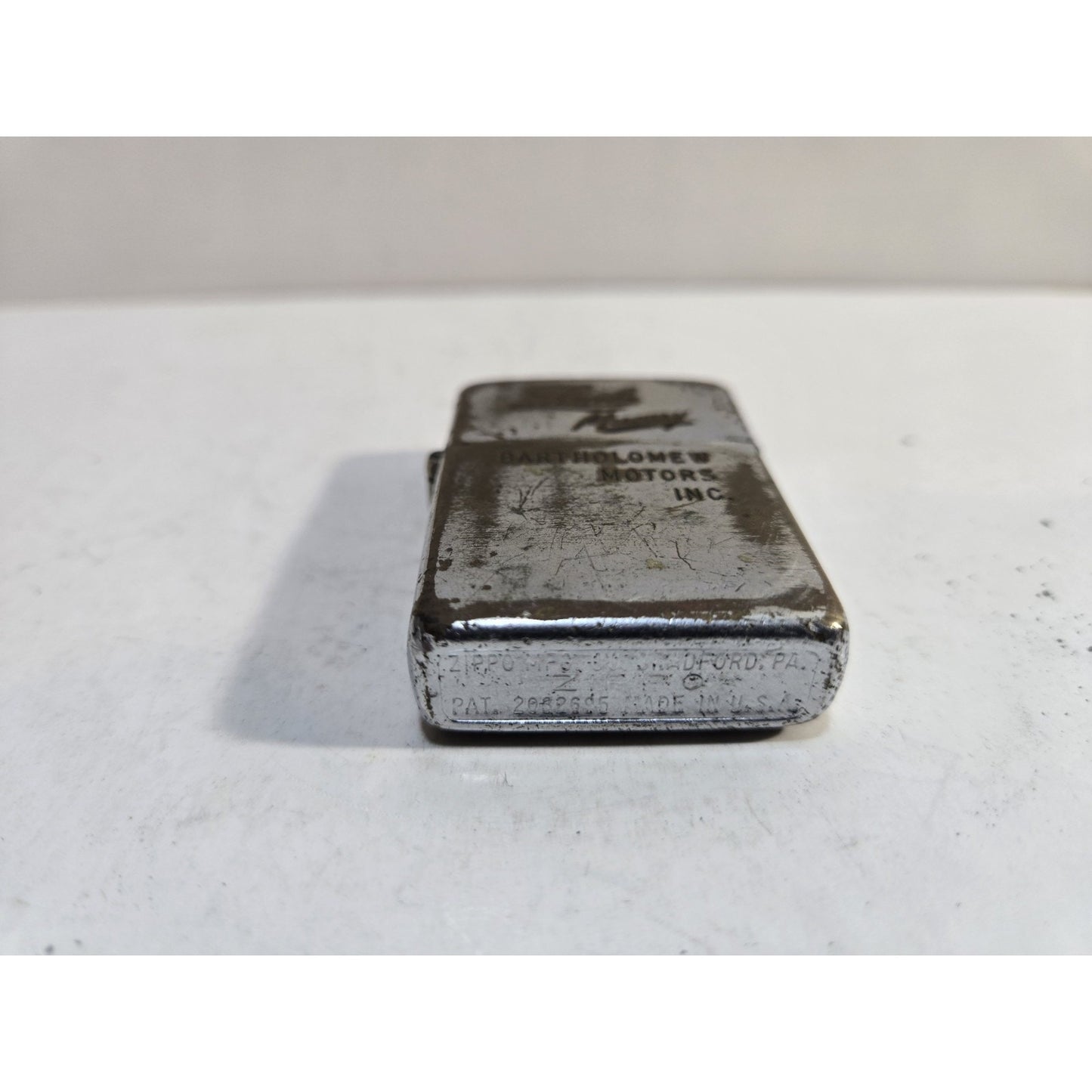 Vintage LINCOLN MERCURY Zippo Lighter Pat # 2032695 3 Barrel Hinge 7845/33