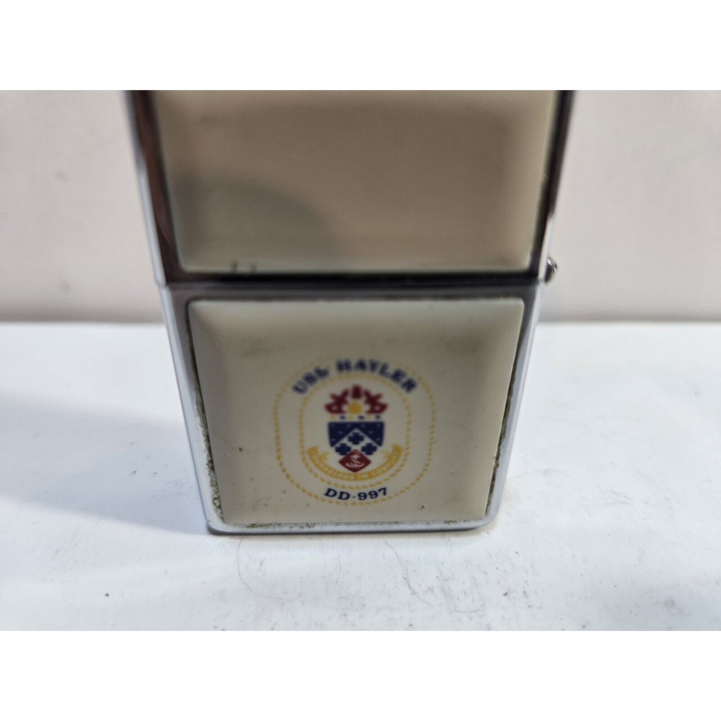 Working USS HAYLER DD-997 Zippo Lighter 1988 Vintage USA Navy, 2 SIDED 6850/33