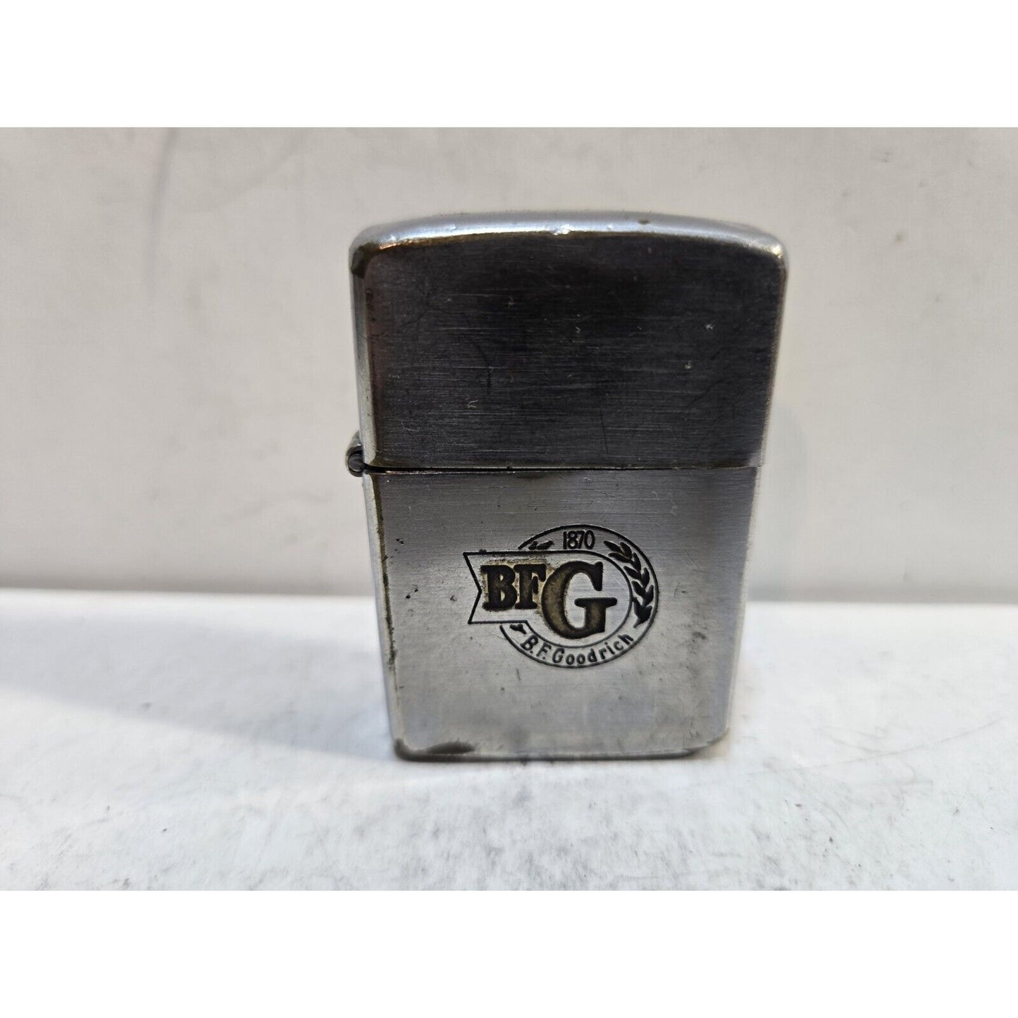 Vintage Working B F GOODRICH Zippo Lighter Pat # 2032695 3 Barrel Hinge 7708/33