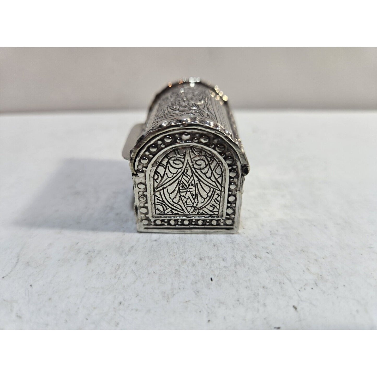 Egyptian Sterling Silver Pill Snuff Case Trinket Box Domed Lid 1 1/2" 7279/3