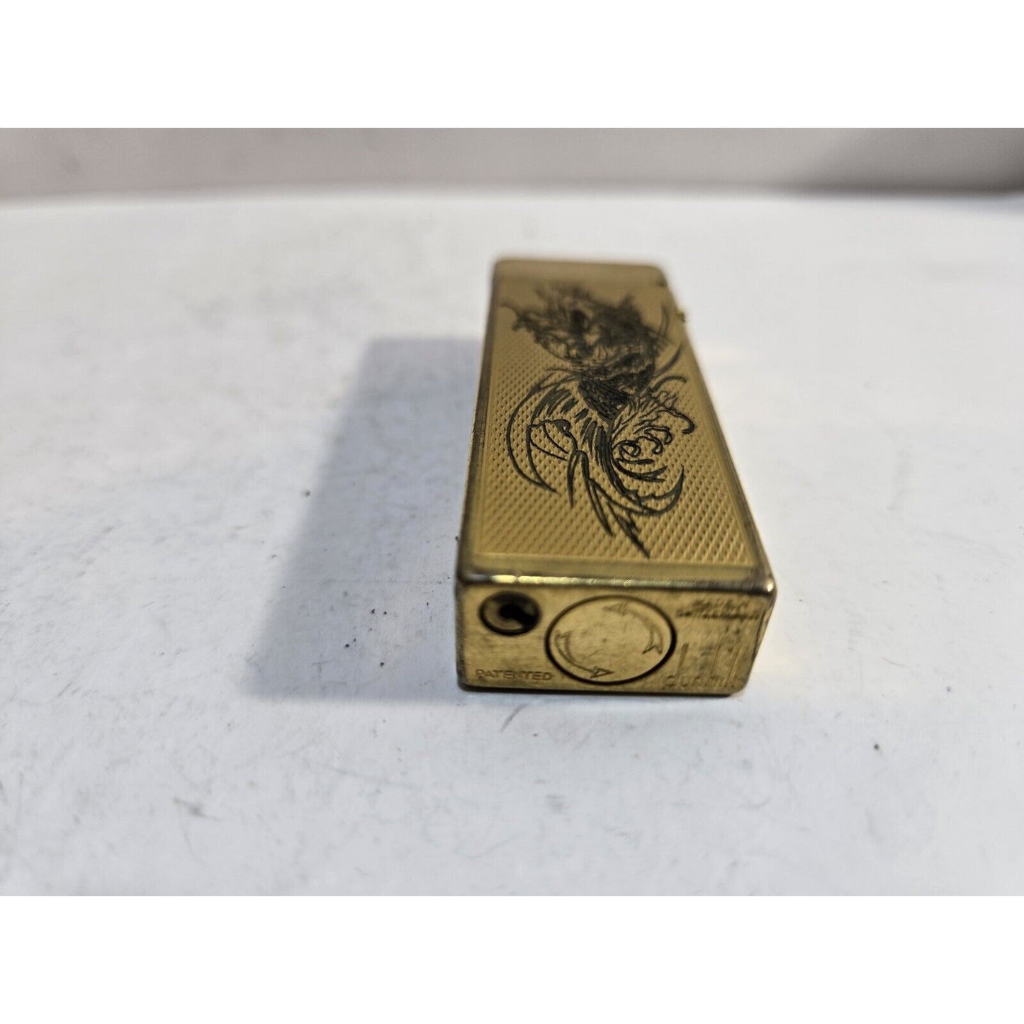Working Vintage DUNHILL Rollagas Dragon Lighter Gold Tone SWISS MADE, 7074/37
