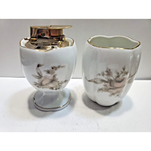 Working Vintage Ronson VARAFLAME COLONIAL Rose Lighter & Cigarette Holder