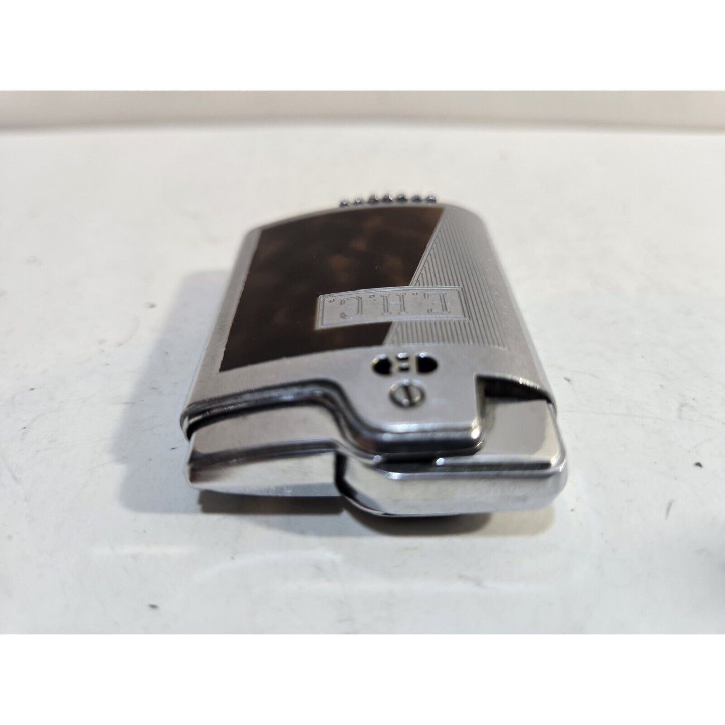 Vintage Working Ronson Essex Lighter Enamel, Silver Art Deco Design 7146/26