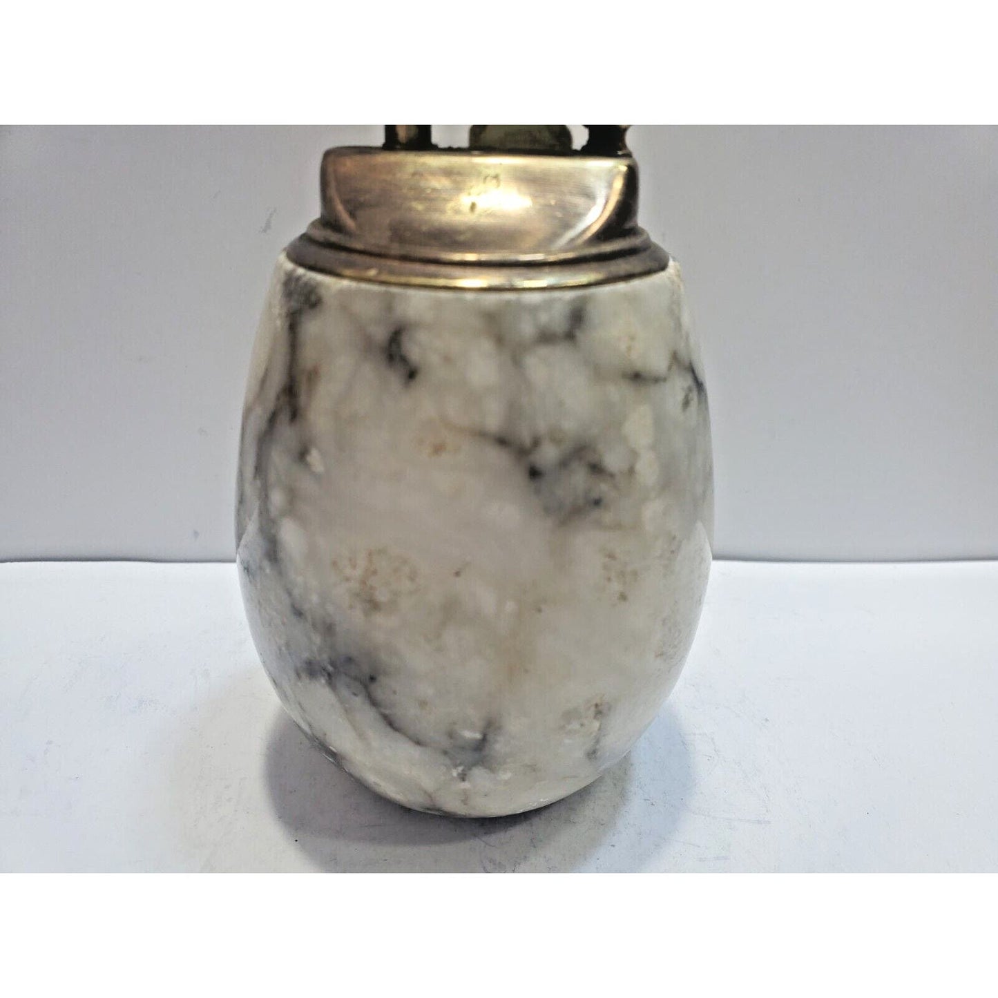 VINTAGE WORKING Brass & MARBLE TABLE LIGHTER 6627/40