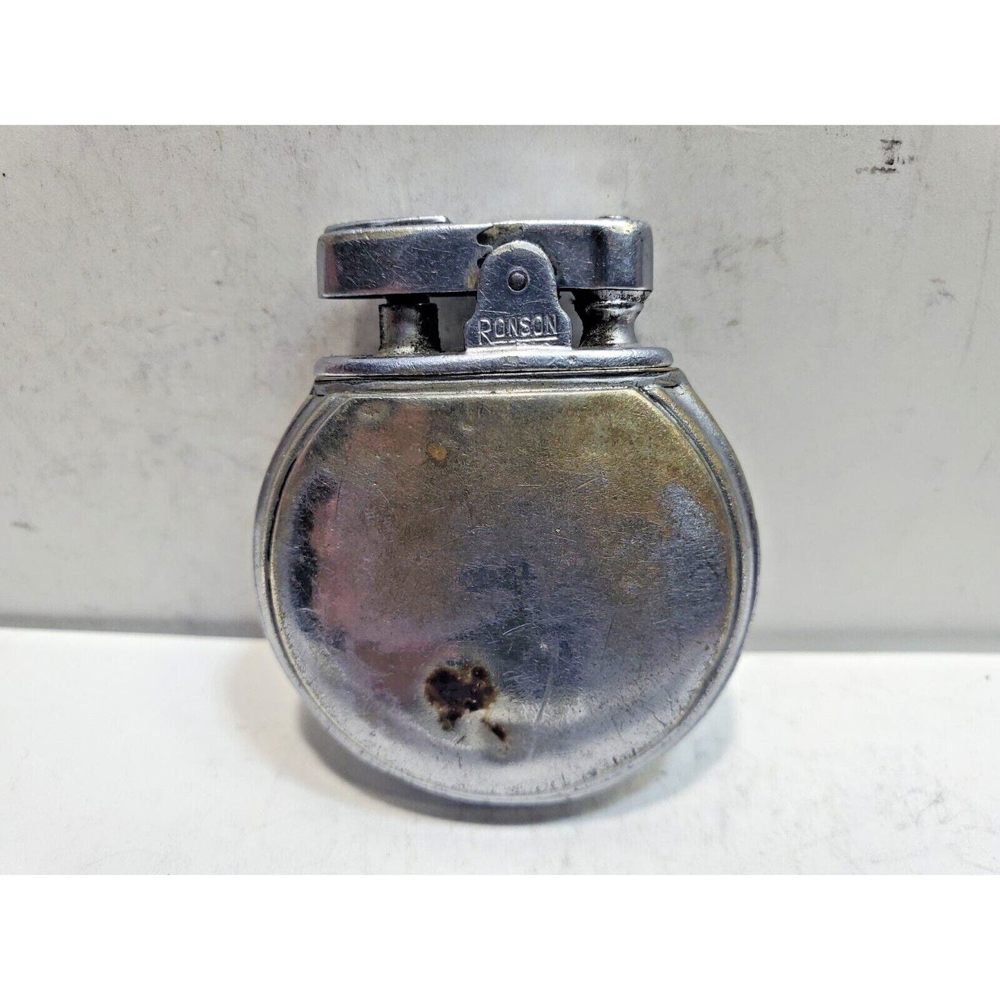 Vintage Working 1930's Ronson Rondette Jr. Silver Tone Lighter 6443/26