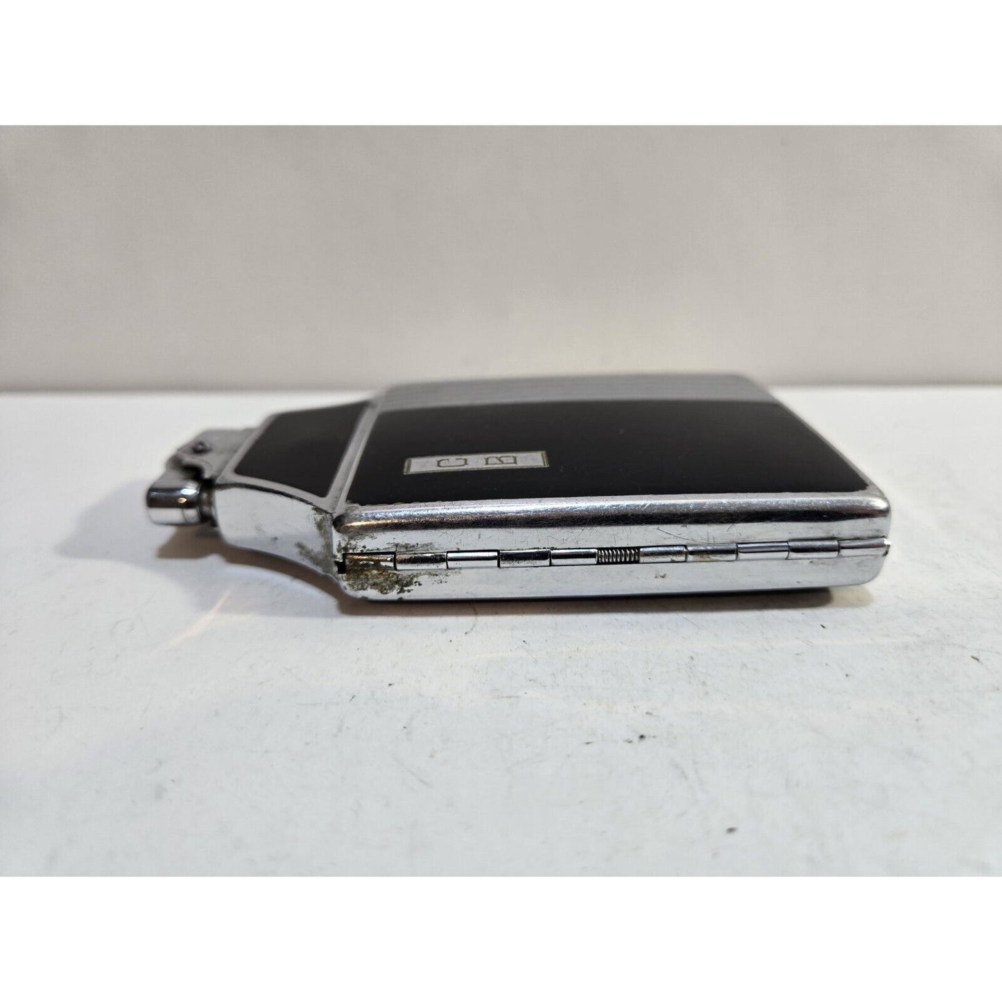 Working Ronson Mastercase Enamel, Silver Tone Cigarette Case Lighter 7168/14