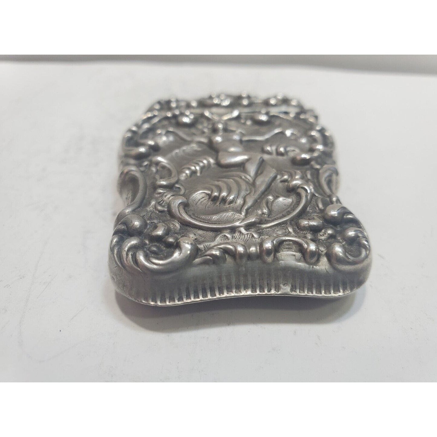 1902 Unger Bros Art Nouveau Nude Sterling Silver Vesta Match Case 6639/3