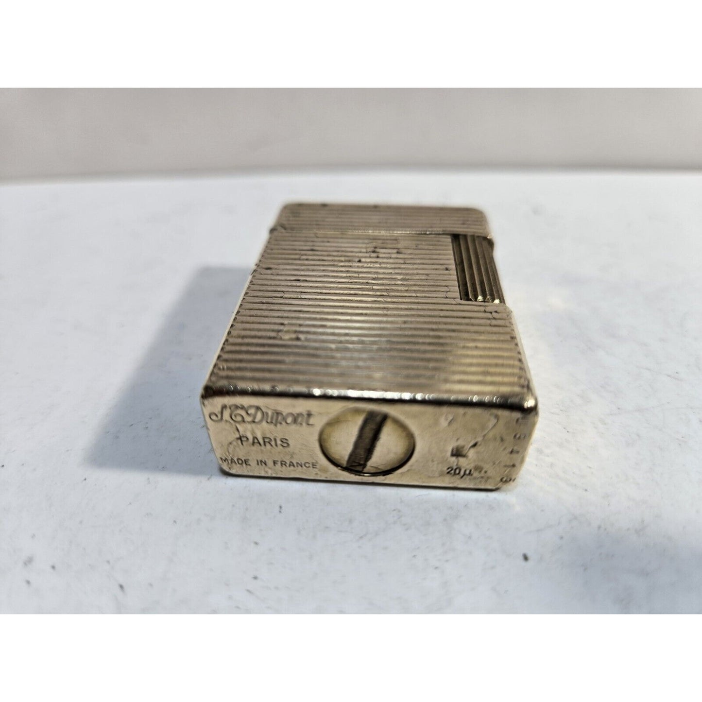 Working ST Dupont Lighter Line 1 Small- Paris, France- Gold-Plated 7064/37