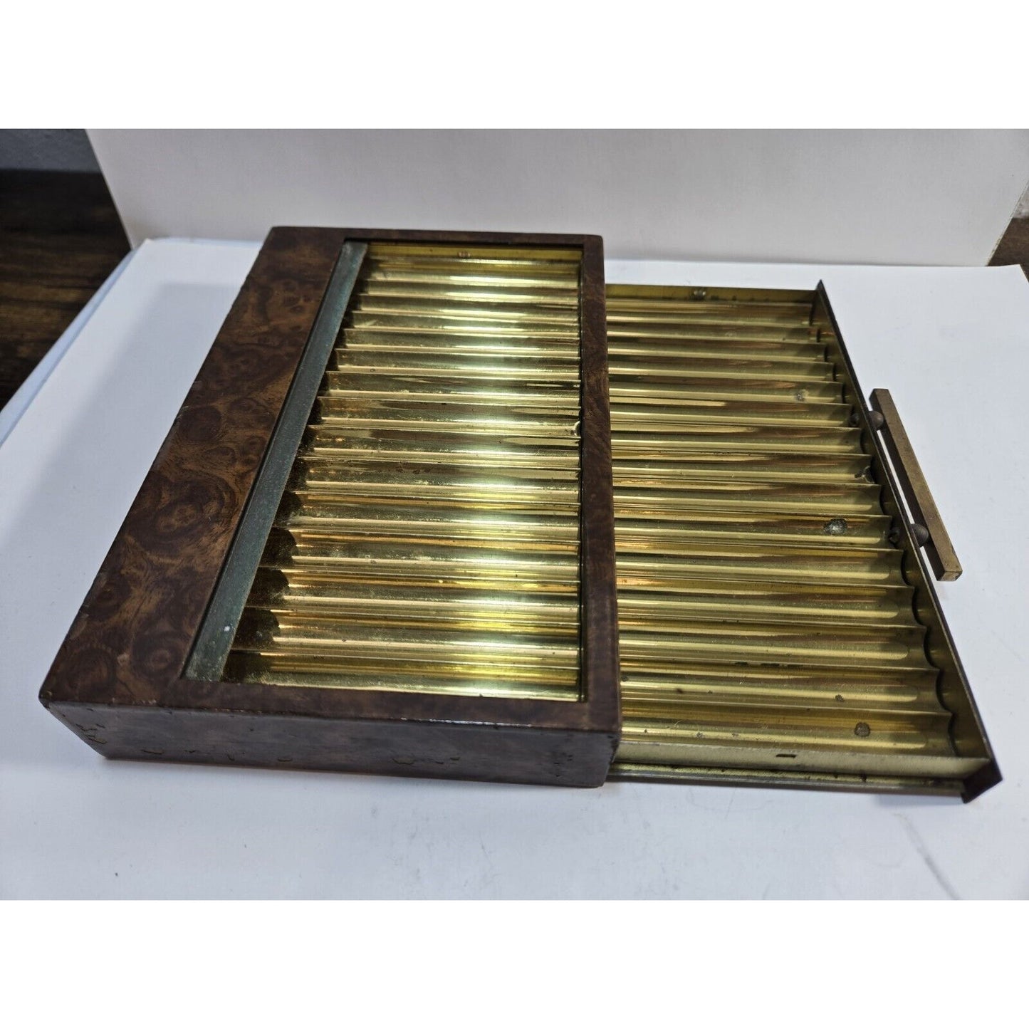 Vintage Ronson Art Deco Roll-top Cigarette Dispenser Box, Case