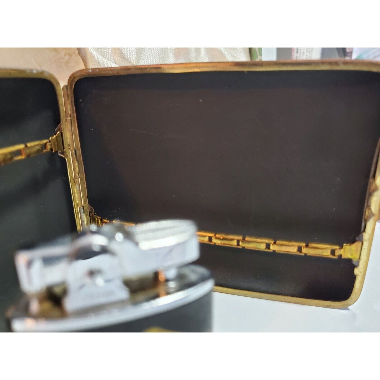 NOS Japanese Damascene K24 GOLD, SILVER Cigarette Case & LIGHTER SET 55/2