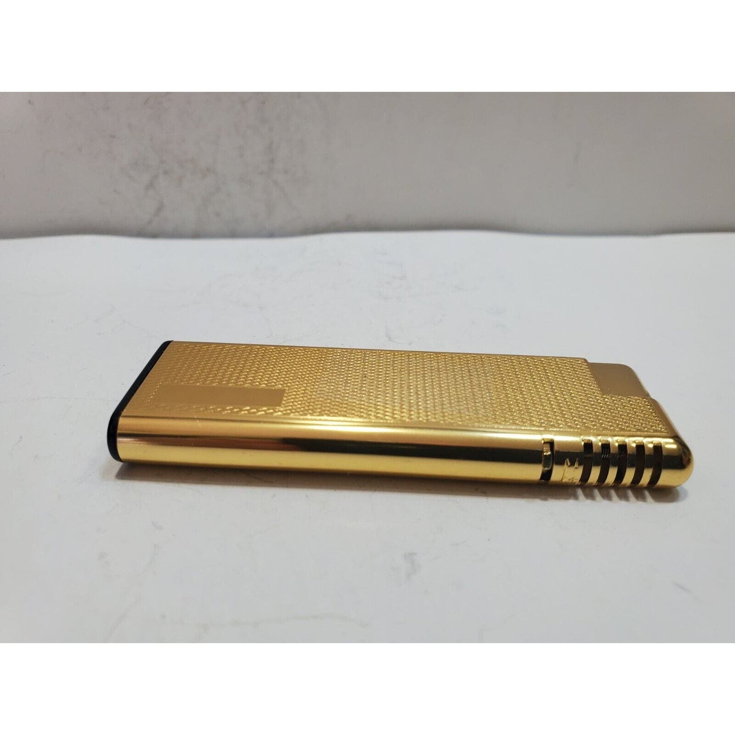 NOS Working Vintage BATTAT Gold Tone Lighter & Clock 6385/34