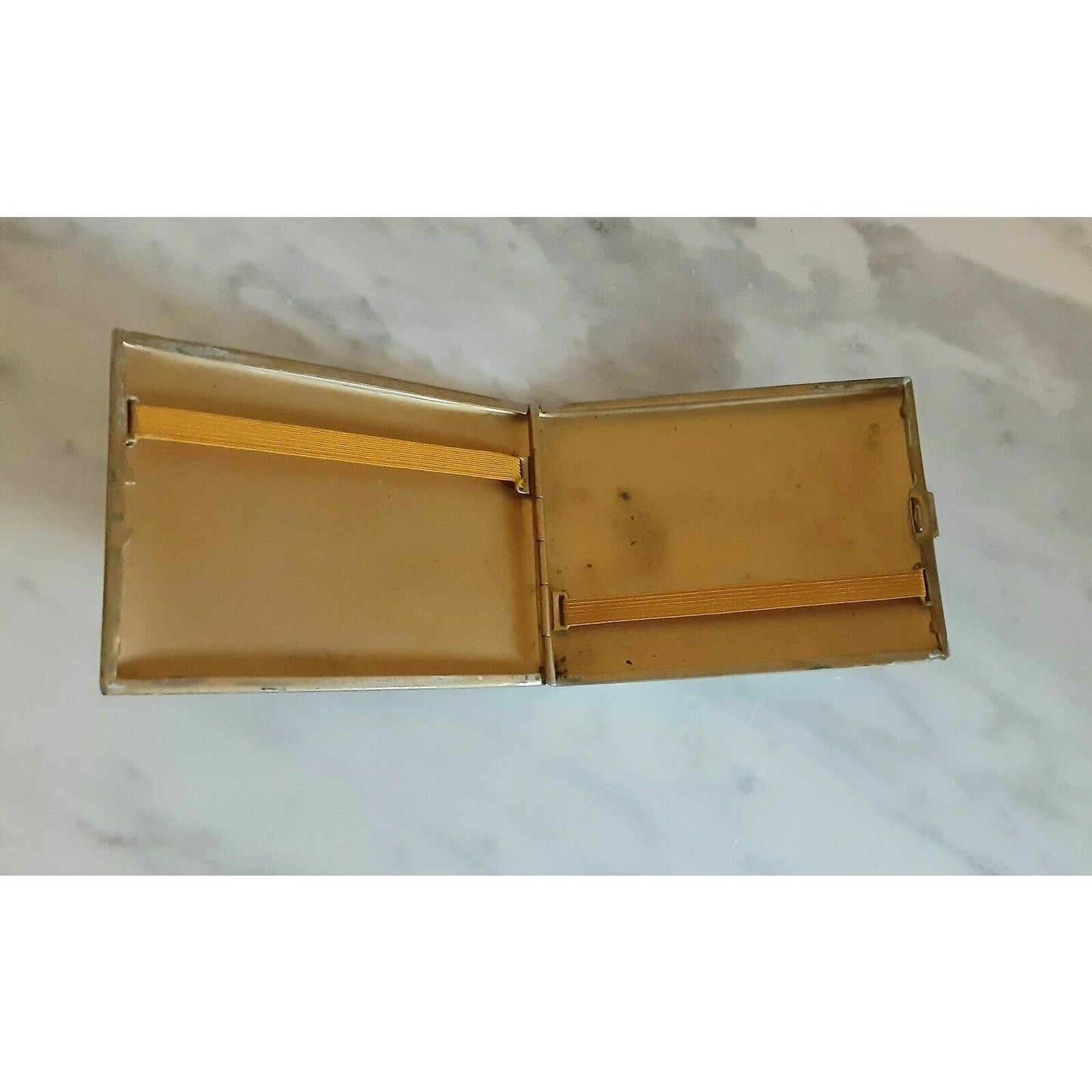 VINTAGE, ANTIQUE 1950 SILVER & ENAMEL, GERMAN CIGARETTE CASE 4 x 3". 3952/21