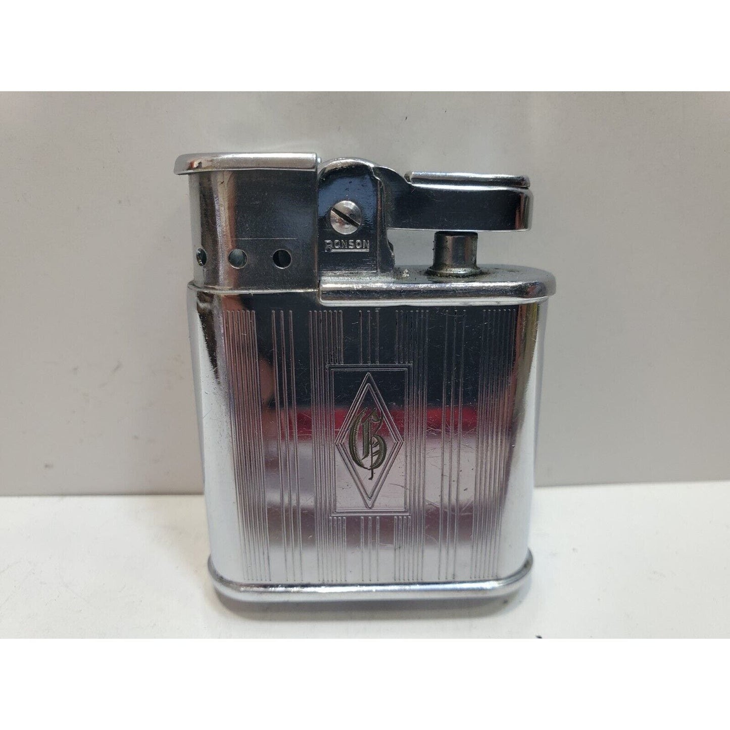 NOS Vintage Working Ronson Whirlwind Silver Tone Lighter Unlit 6758/26