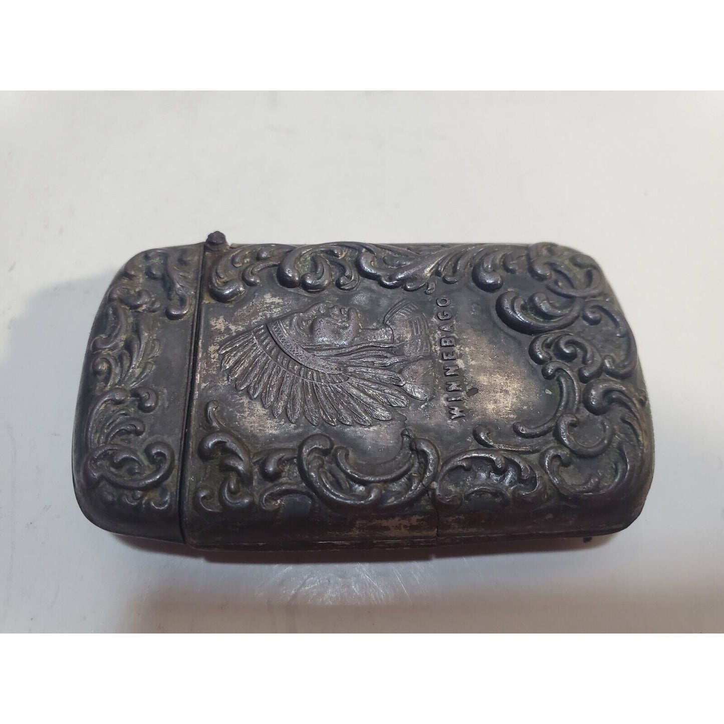 Vintage Winnebago 1904 Ornate Silver Match Safe CASE Vesta Holder 6790/31