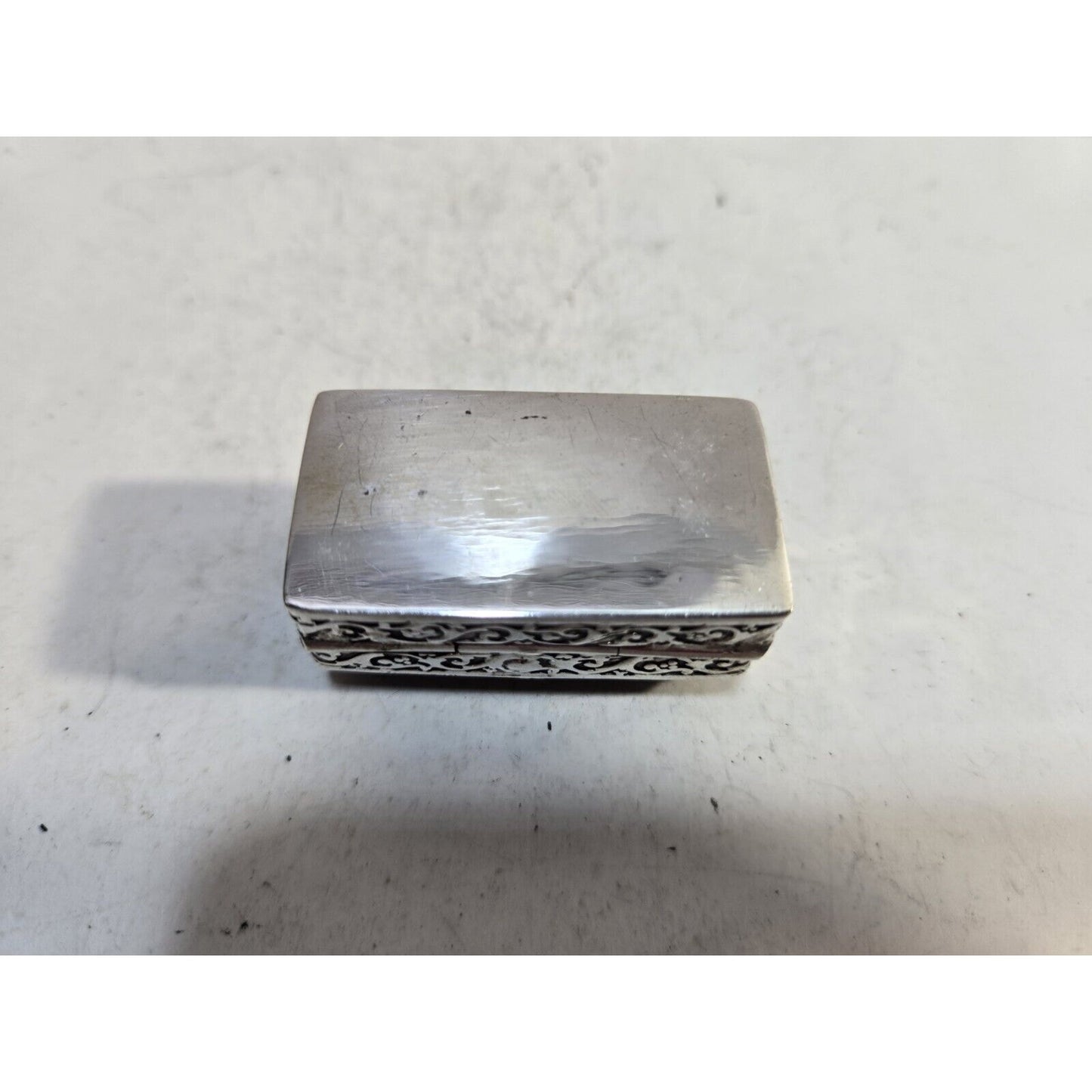 Vintage Sterling Silver & Mother Of Pearl Abalone Trinket Pill Snuff Box Case