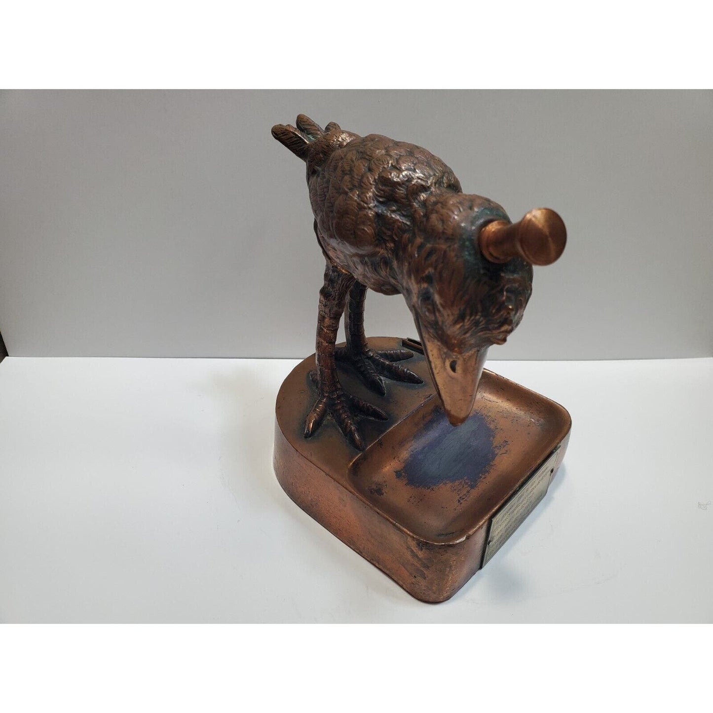 Vintage Ronson Art Metal Works Striker Table Lighter Pelican Bird 6511/13